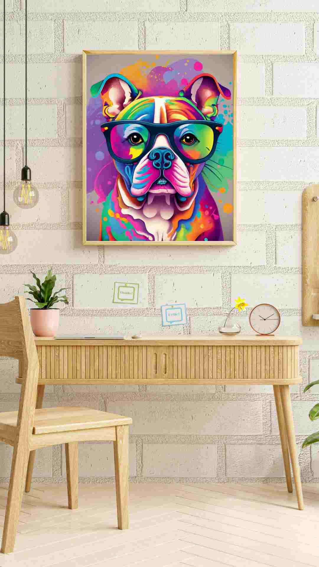 Tableau Bouledogue Psychédélique
