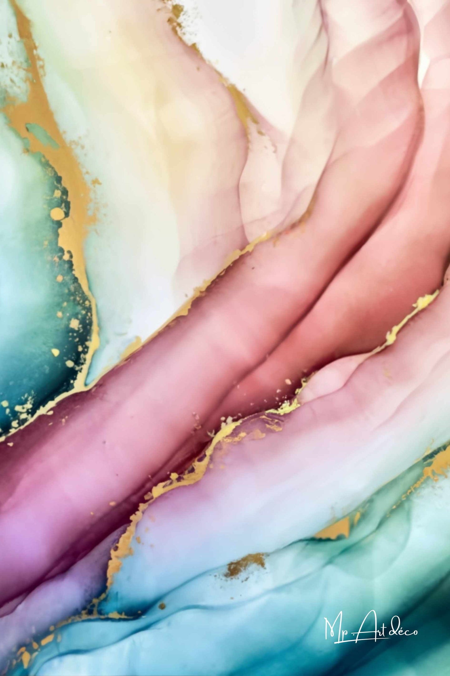 Tableau abstrait couleurs pastels