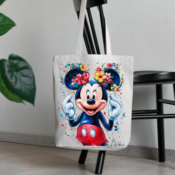 Tote-Bag - Tableau Minnie fleurs