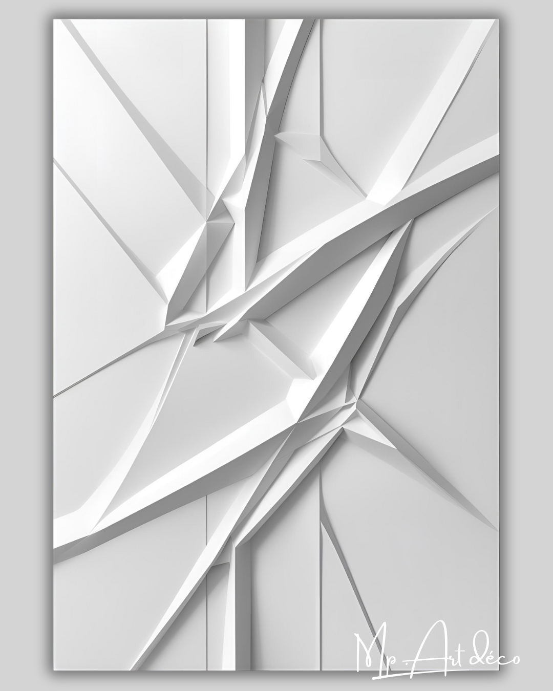 Tableau moderne blanc relief