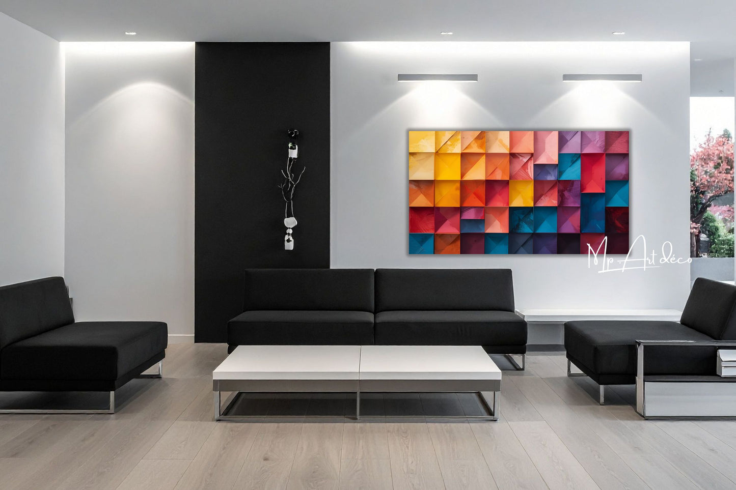 Tableau Abstrait Coloré en Relief