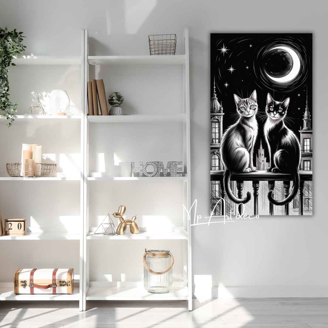 Tableau décoration les chats noirs