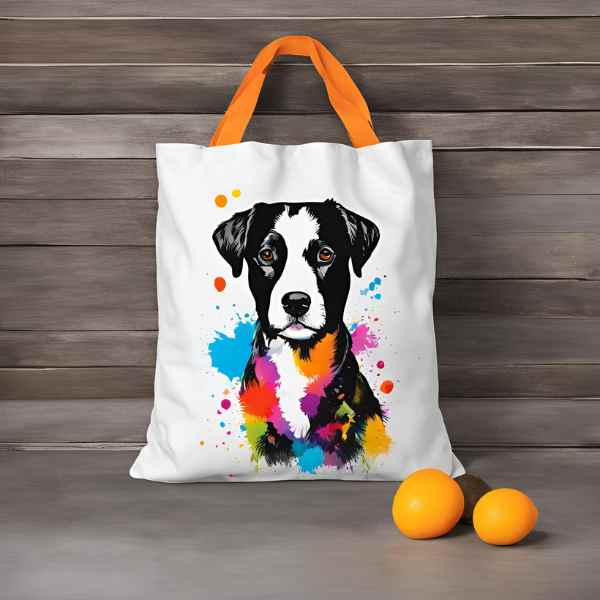 Tote-Bag Personnalisé - Chien Peinture Colorée