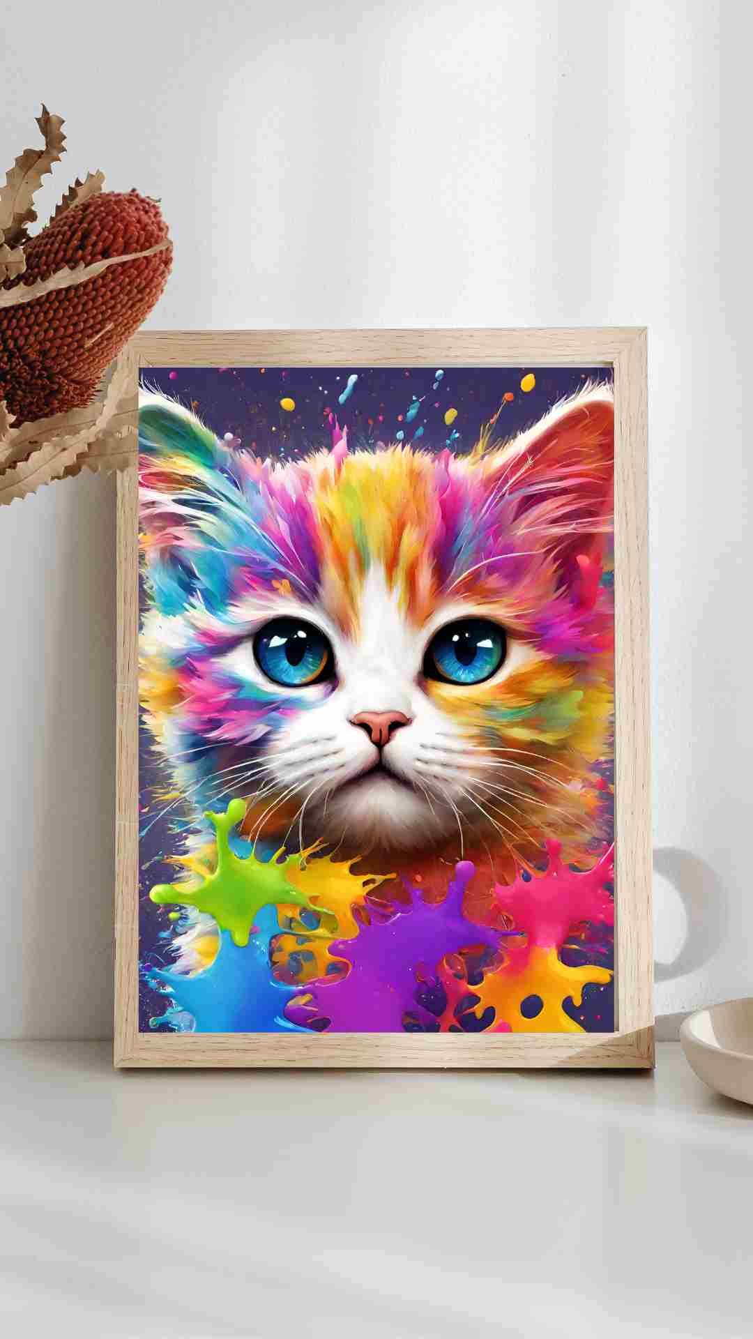 Tableau chat coloré