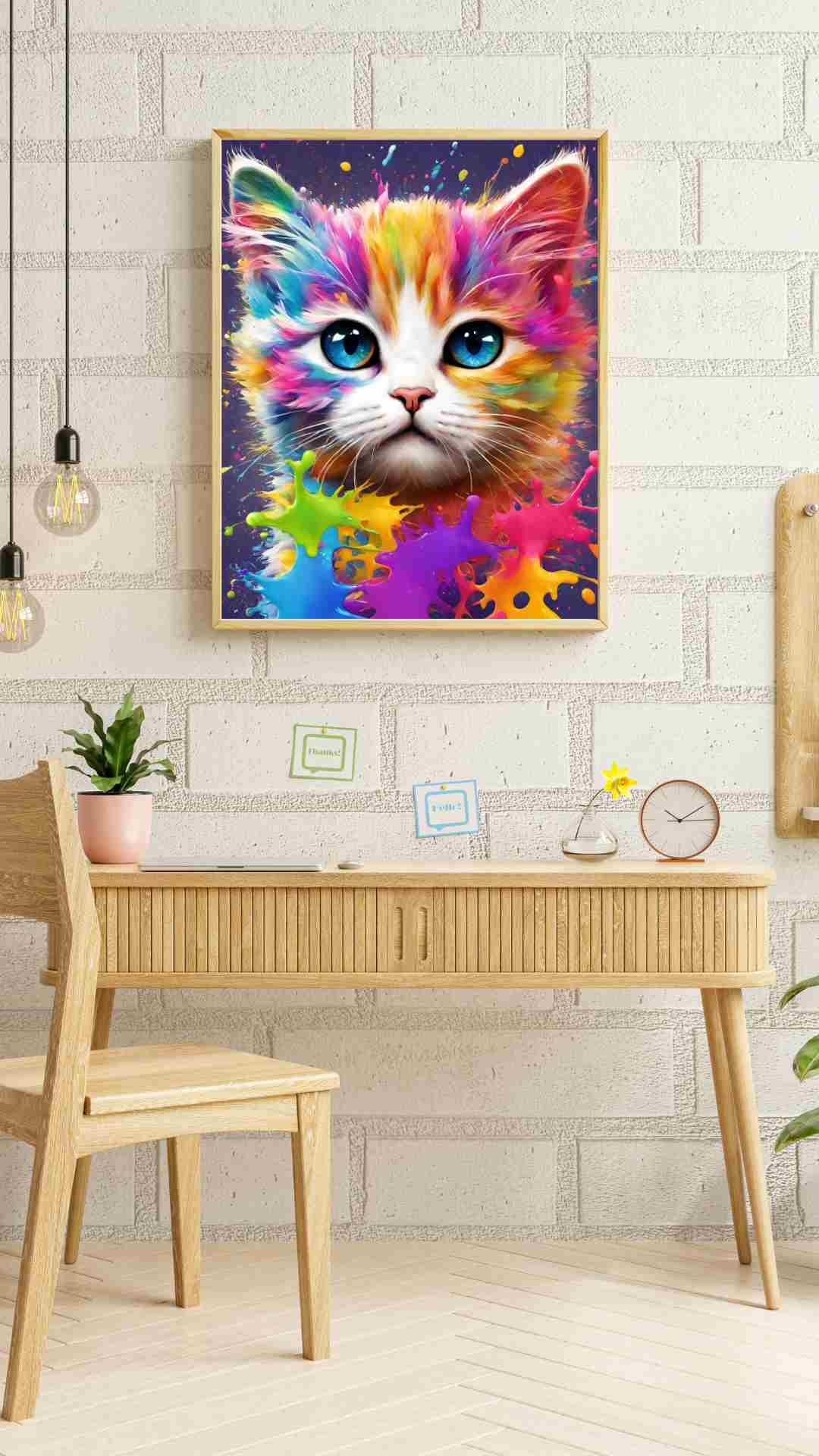 Tableau chat coloré