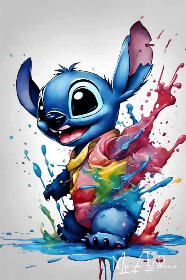 Tableau décoration Stitch surf