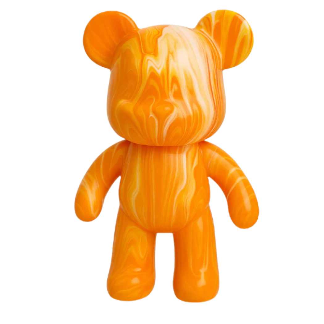 Statue Déco Ourson Personnalisé – 33 cm – Peinture Pouring