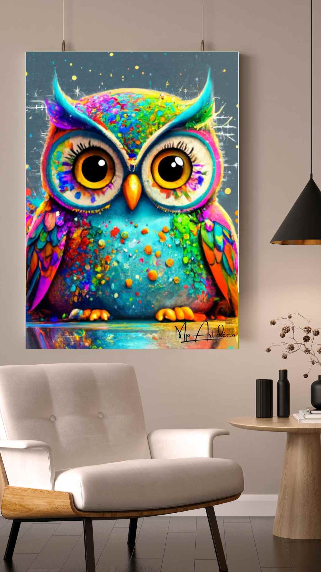 Tableau chouette Psychédélique