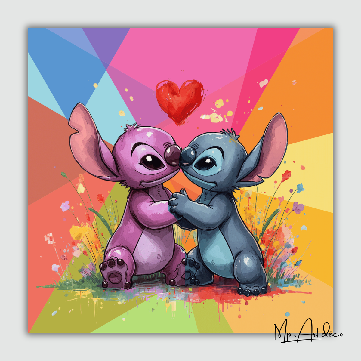 Tableau déco Stitch Angel pop art