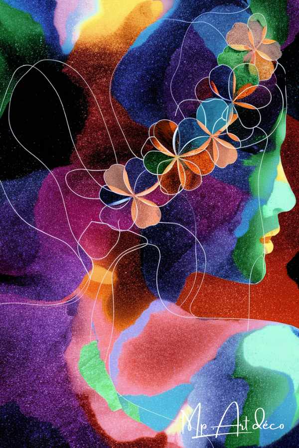 Tableau abstrait femme