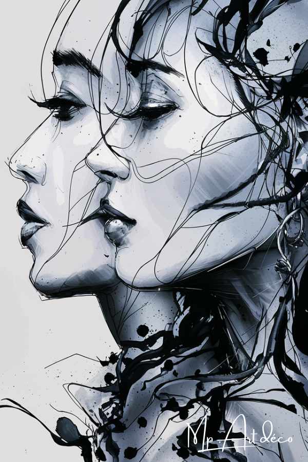 Tableau femmes noir et blanc