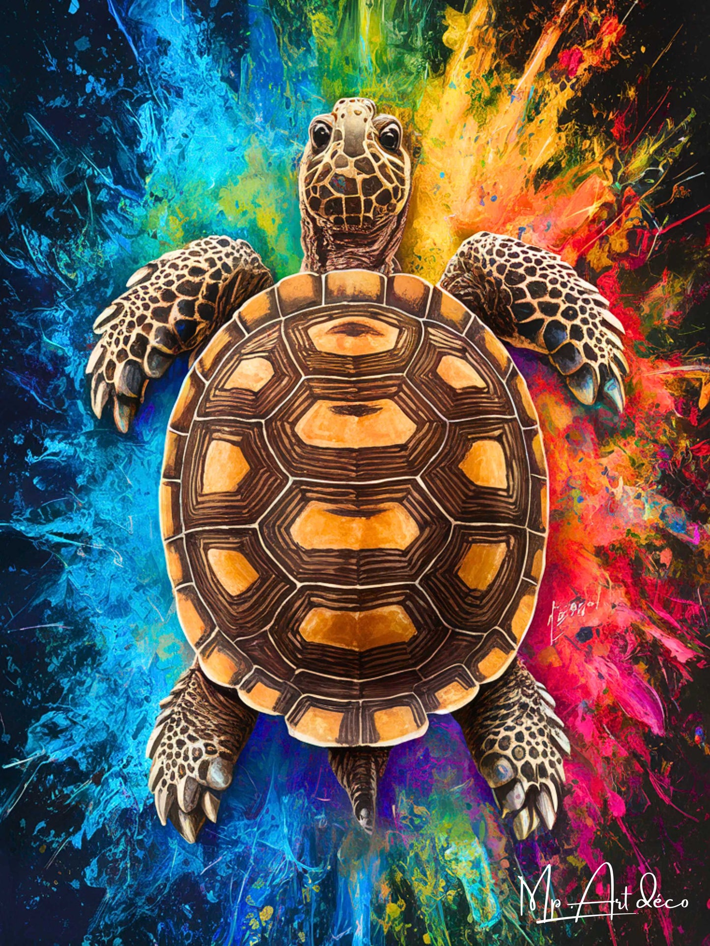 Tableau décoration Tortue couleurs