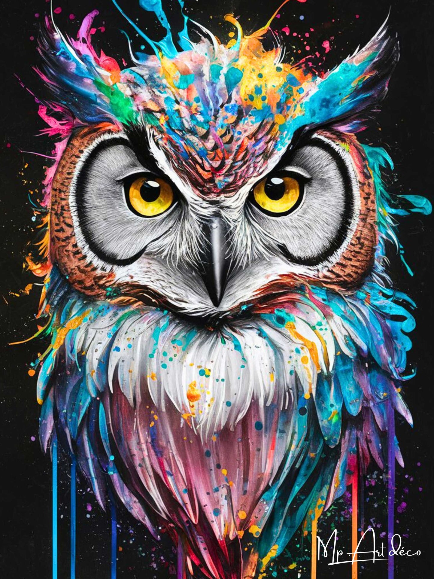 Tableau décoration chouette éclatante