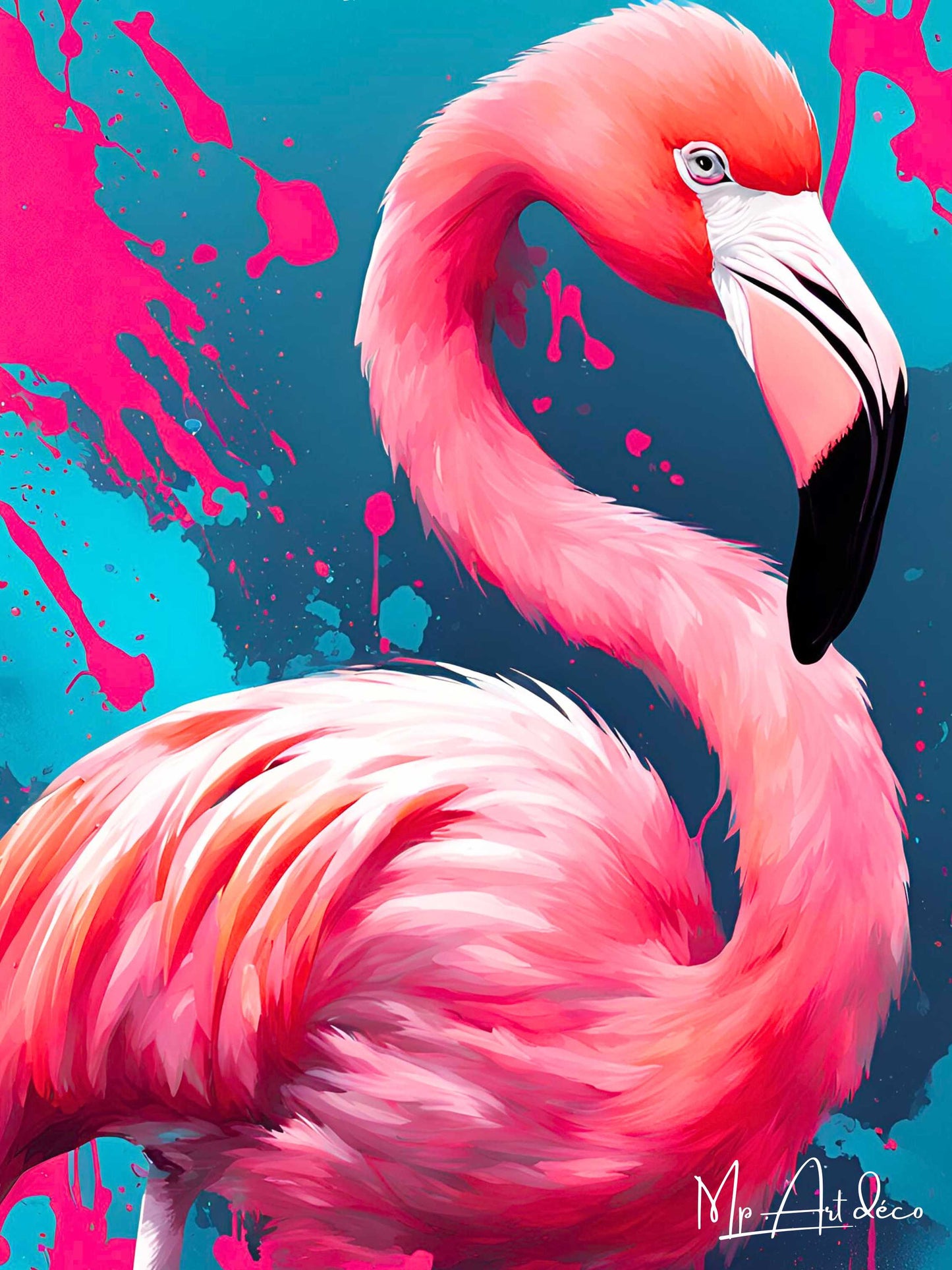 Tableau décoration flamant rose