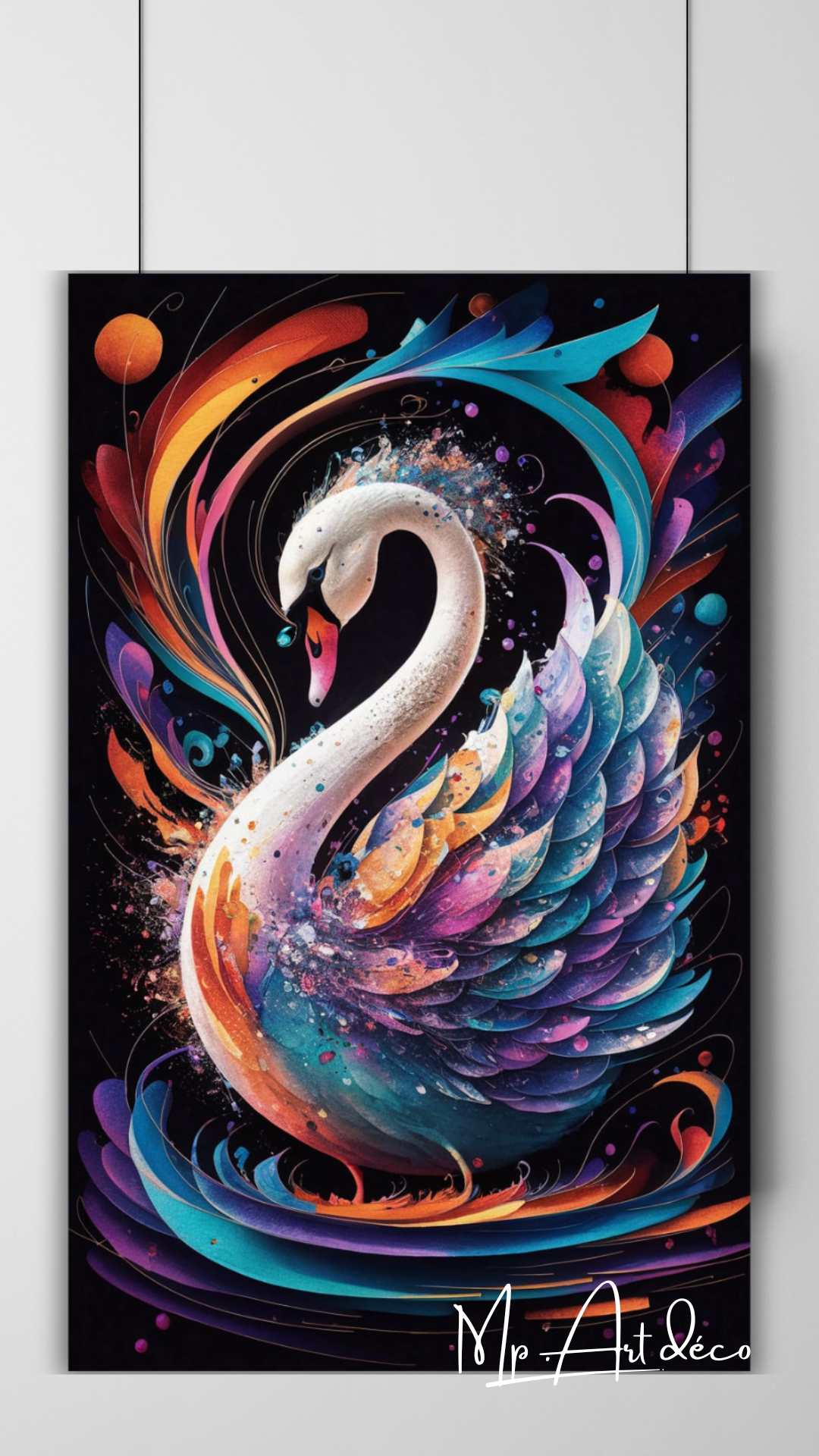 Tableau collection cygne couleurs