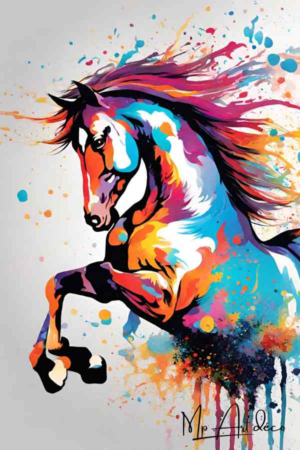 Tableau cheval colors