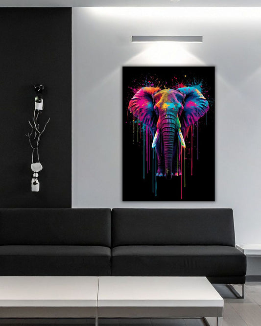 Tableau éléphant couleurs modernes