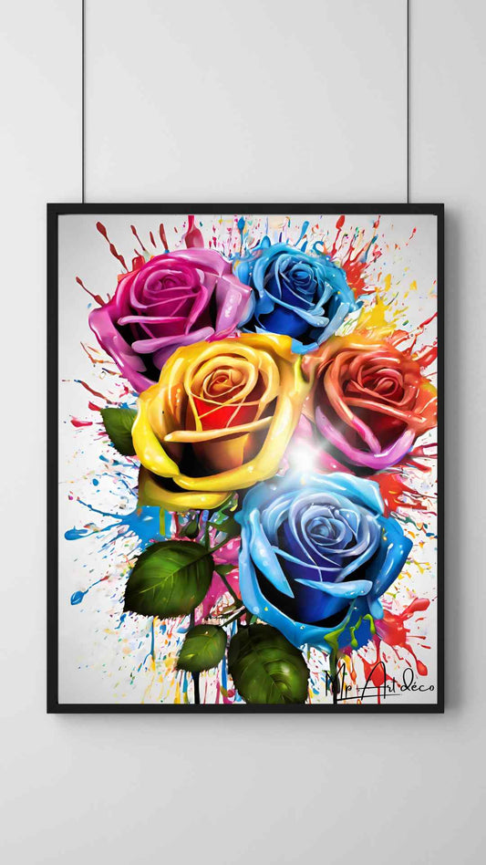 Tableau roses couleurs