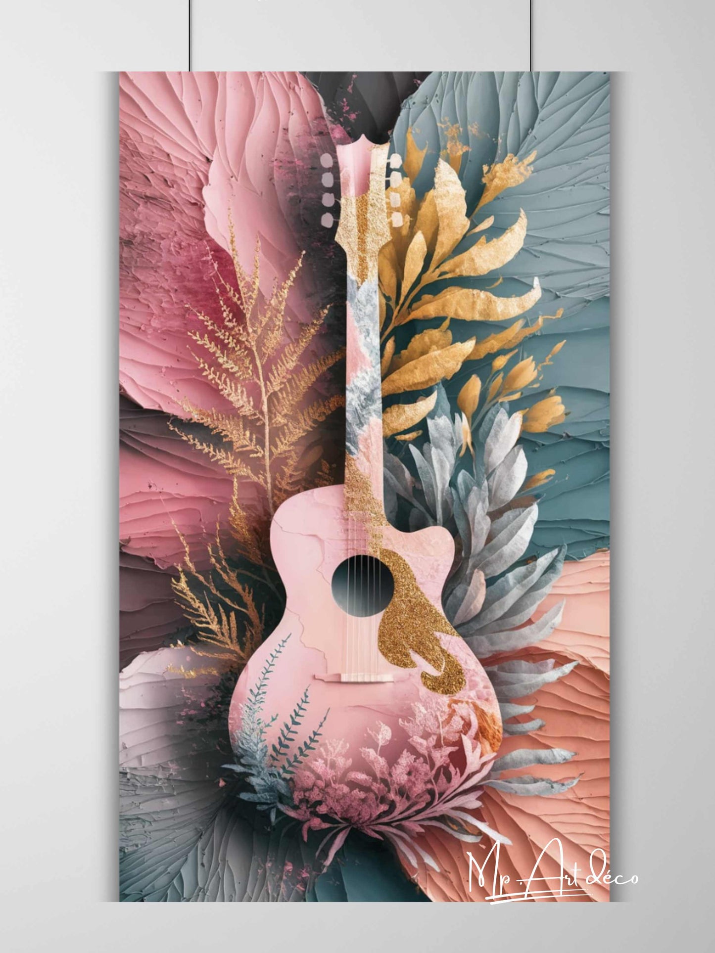 Tableau décoration guitare enchantée