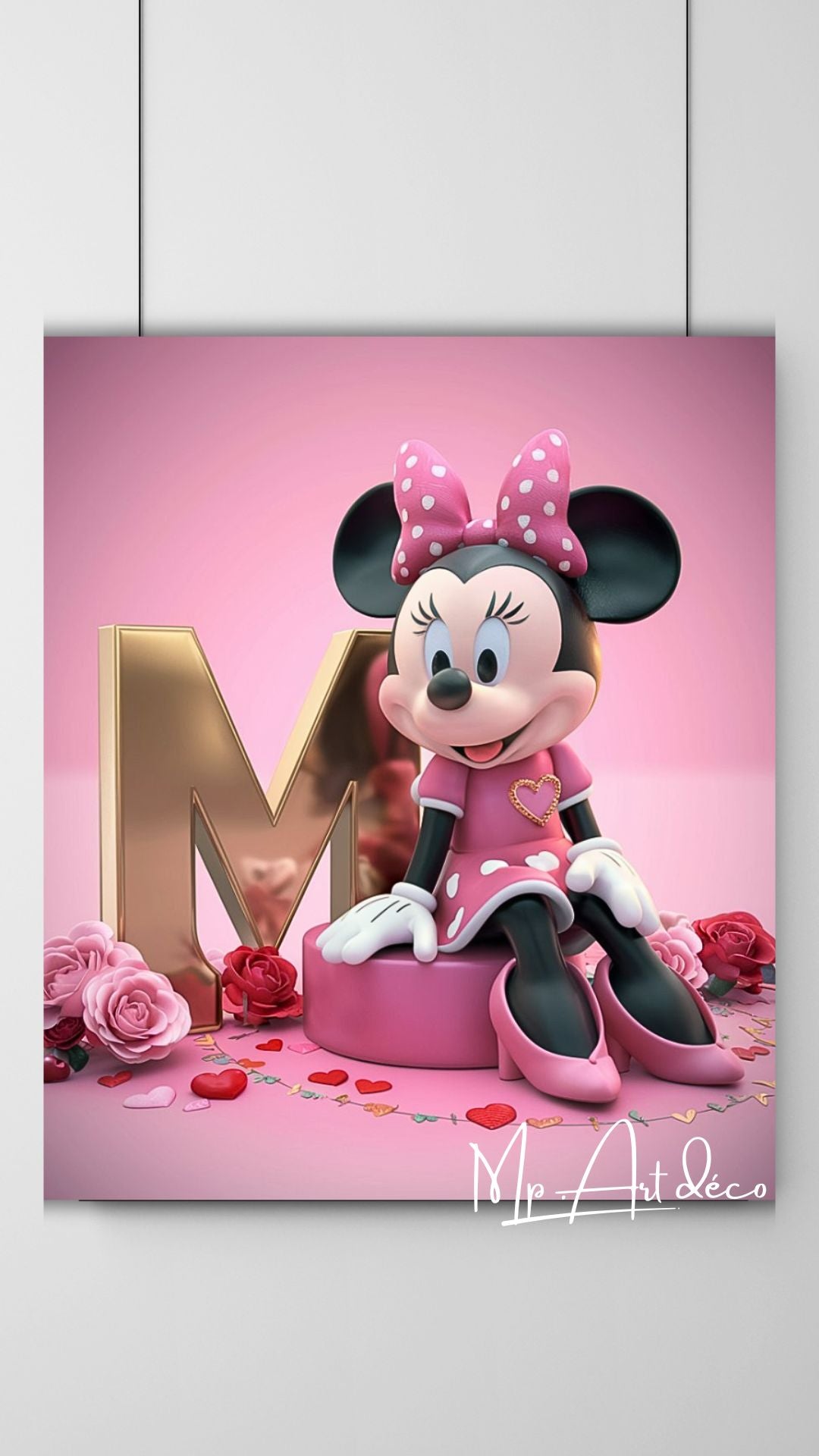 Tableau personnalisé pour enfant - Minnie avec initiale