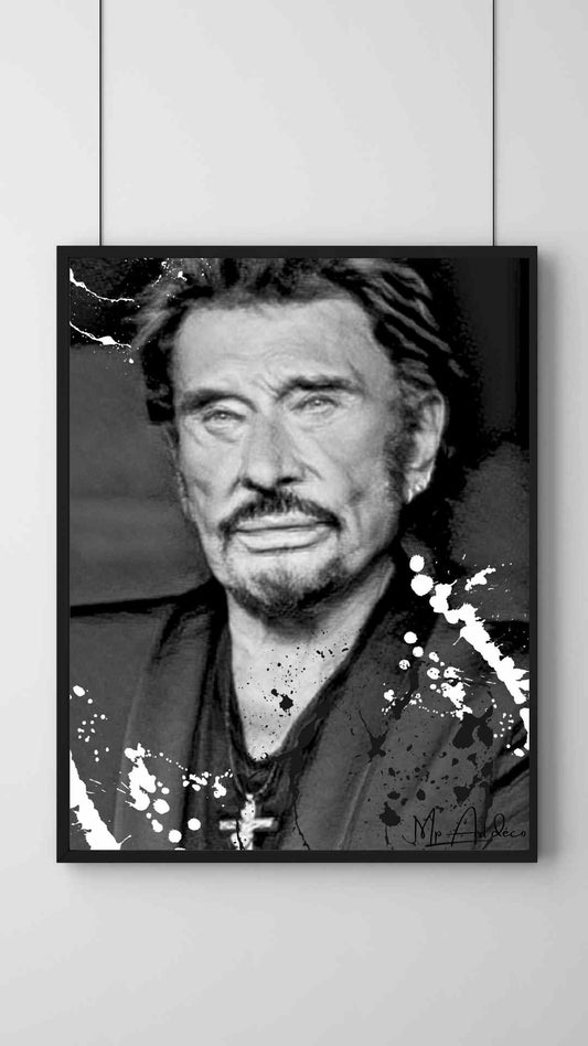 Dessin sur toile Johnny Hallyday