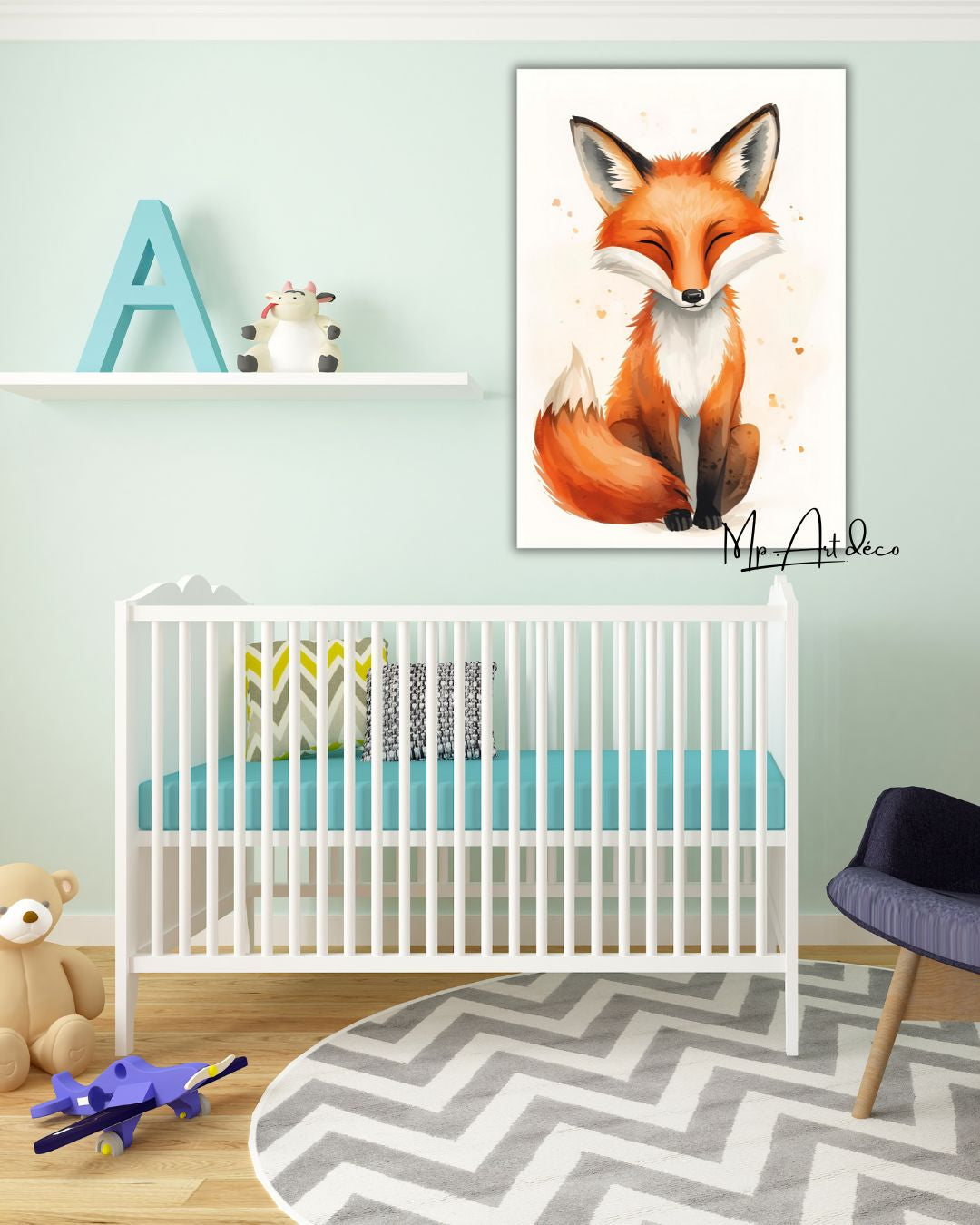 Tableau renard chambre enfant