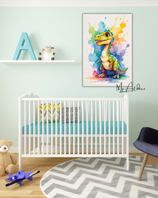 Tableau dinosaure chambre enfant