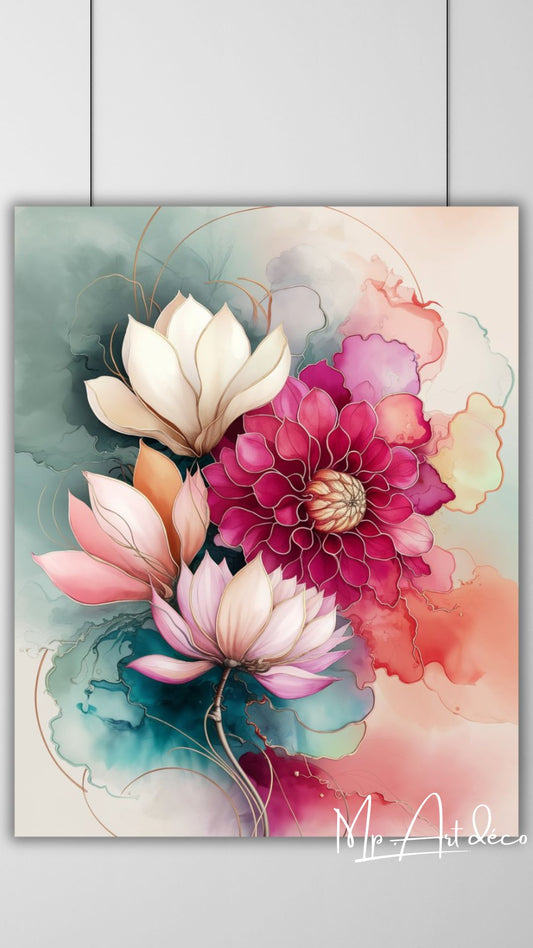 Tableau Peinture- Bouquet de Fleurs Moderne