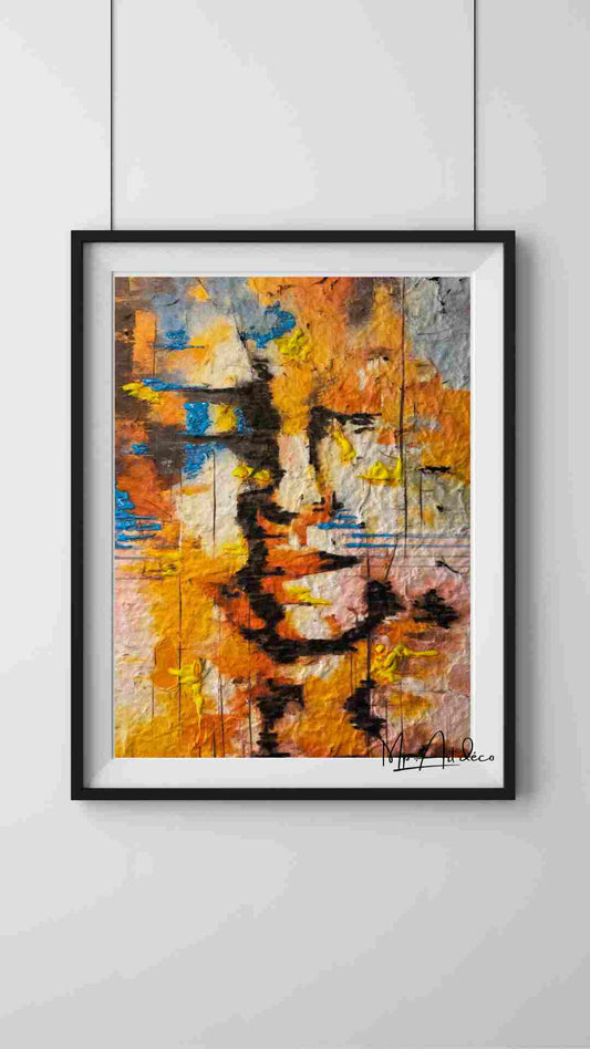 tableau abstrait visage femme