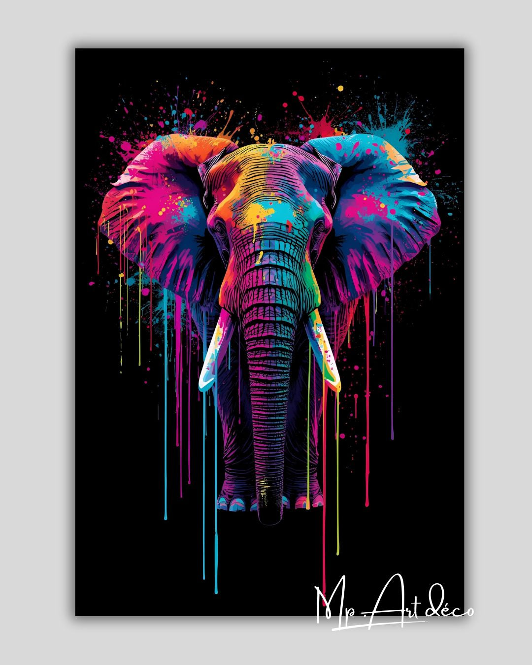 Tableau éléphant couleurs modernes