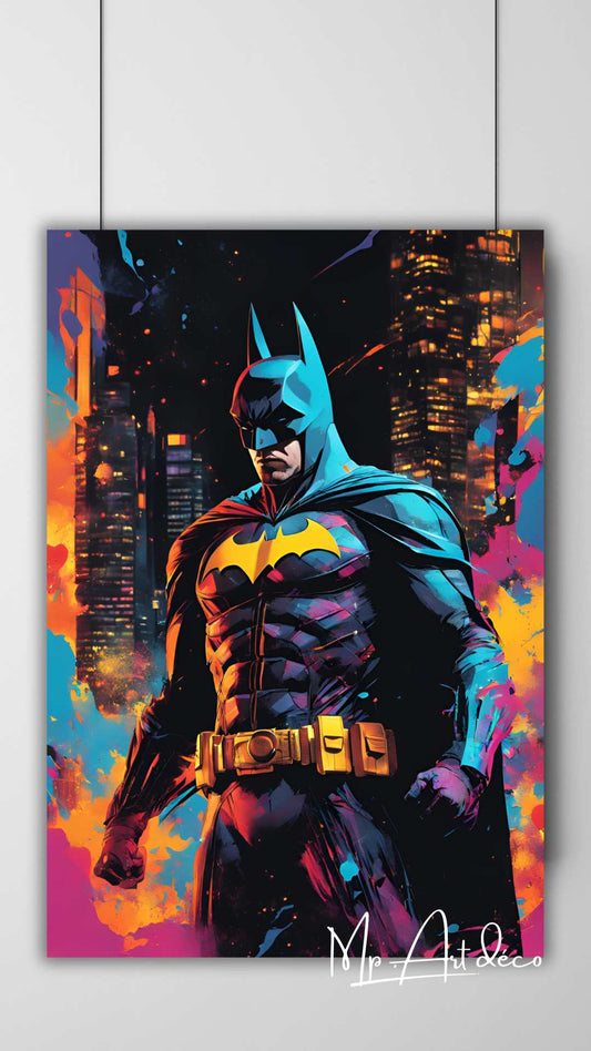 Tableau Batman – Devant Gotham City