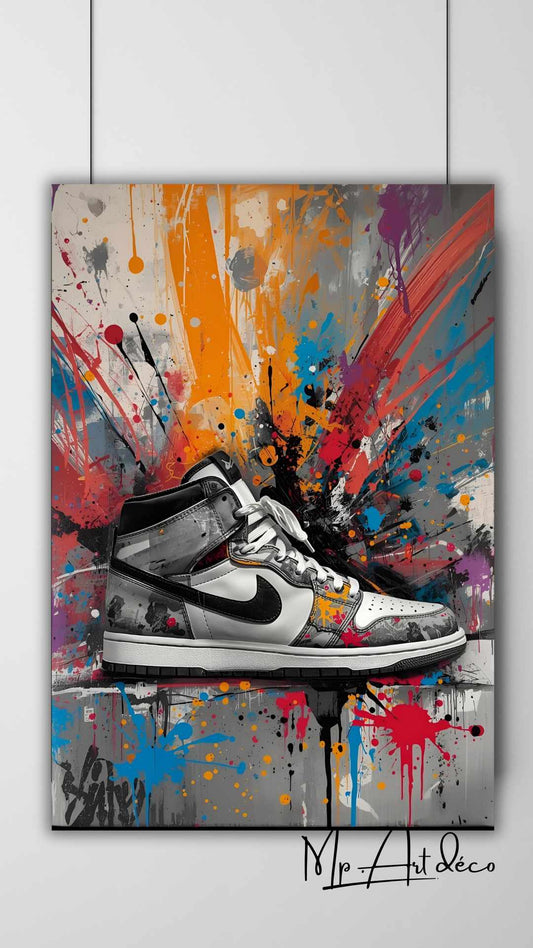 Tableau Street Art – Nike Jordan gris