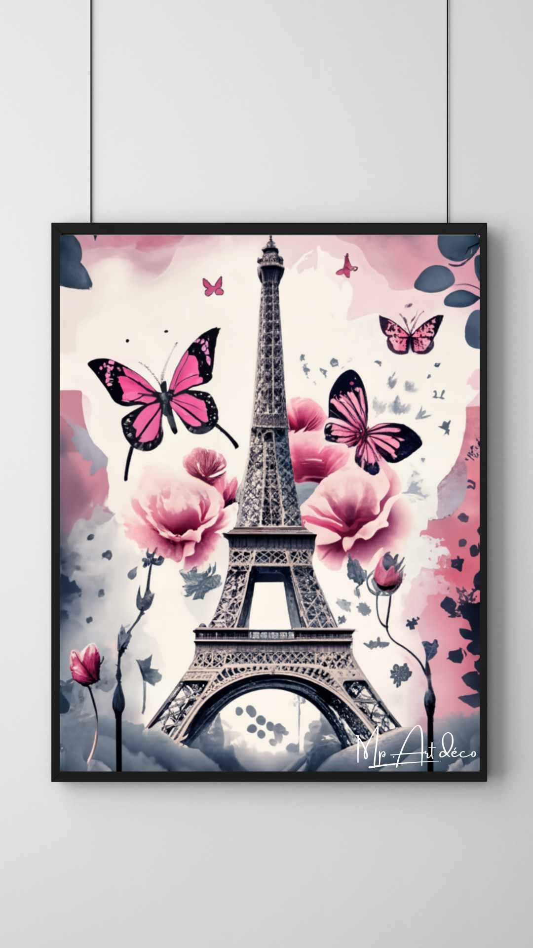 Tableau décoration Paris papillons