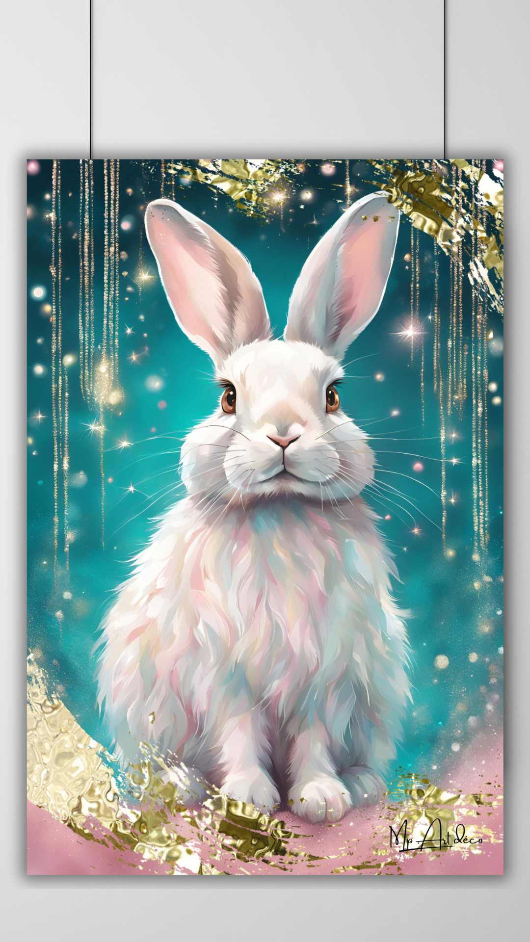 Tableau décoration - Lapin Blanc féérique