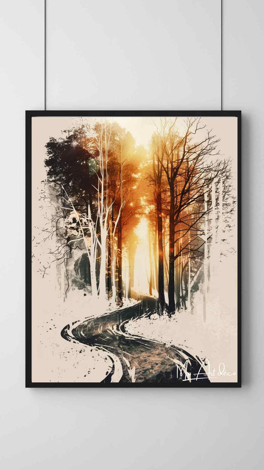 Tableau paysage forêt