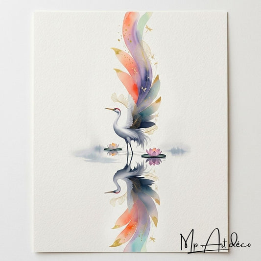 Tableau Aquarelle élégance céleste