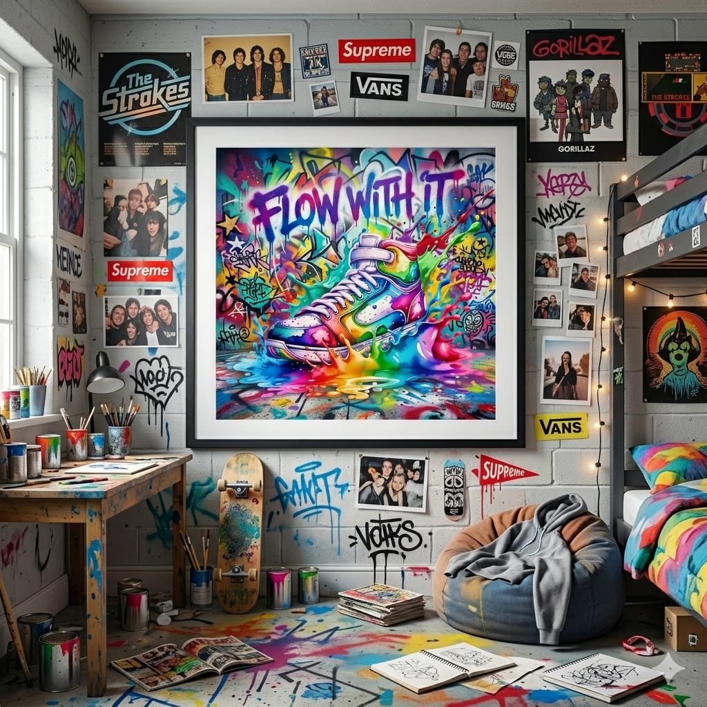 Tableau Street Art Sneakers et Graffiti Pop